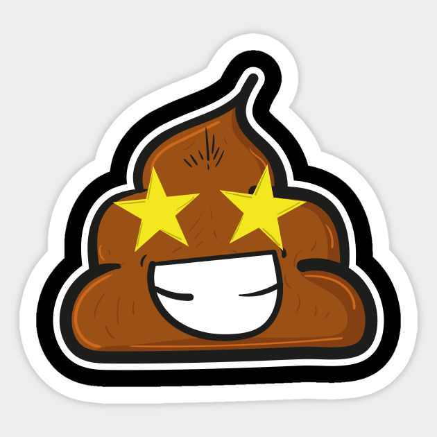 Poop Like a Star Funny Shit Head Sticker by dconciente